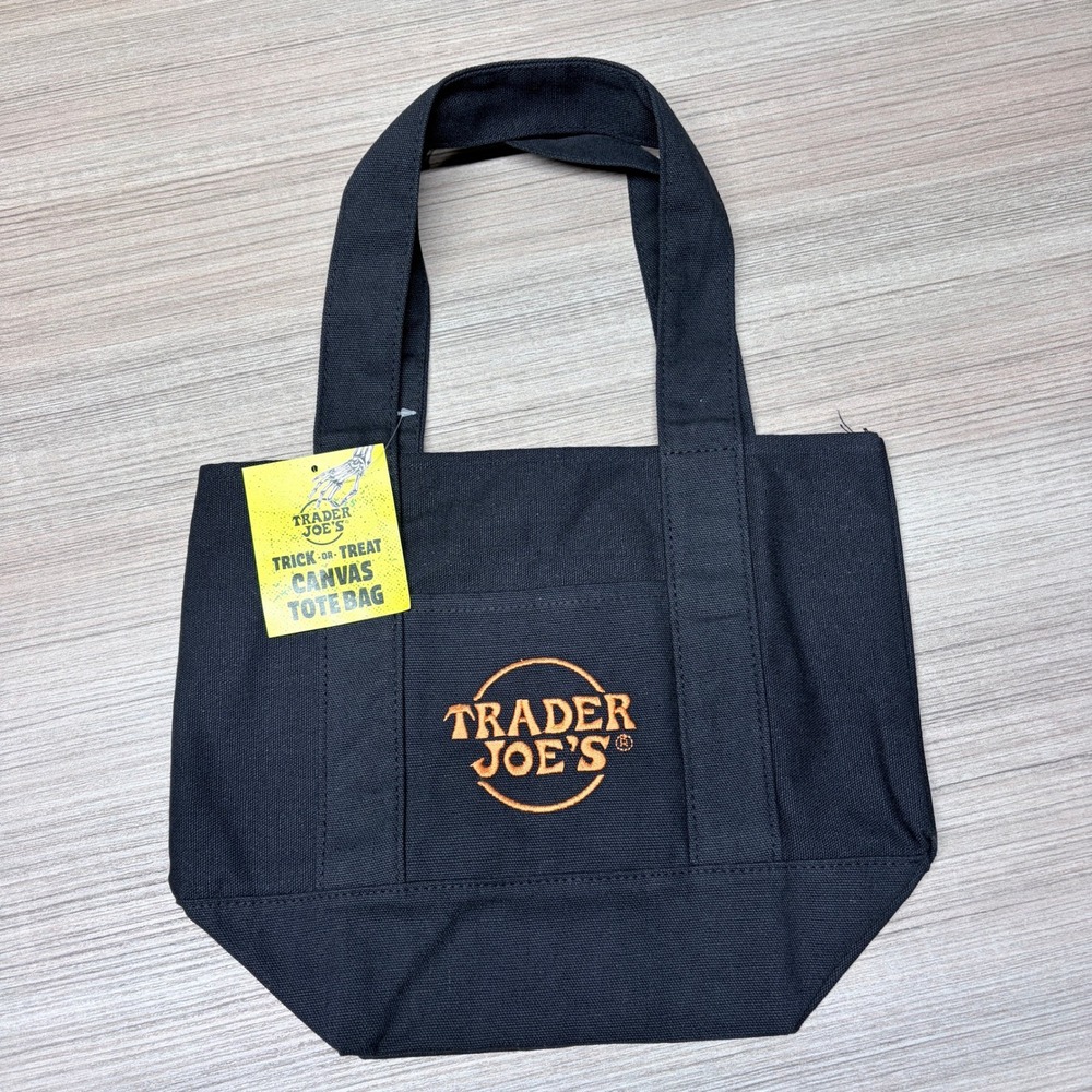 Trader Joe's 2026 Trick Or Treat Mini Tote Bag Halloween Black Collectible NWT